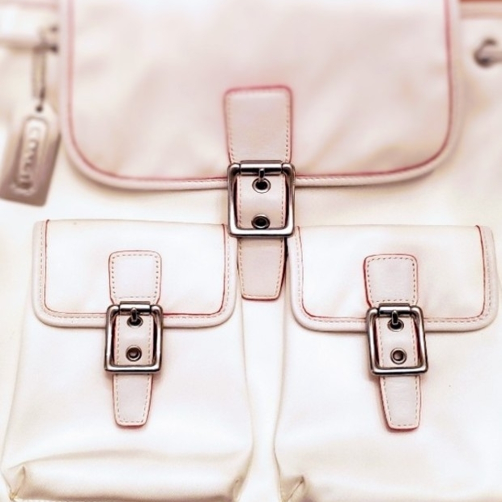 Coach Cream Backpack with Structured Design